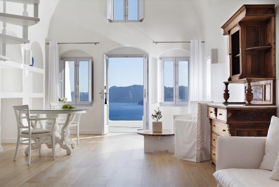 Гостиная в стиле Средиземноморья Санторини