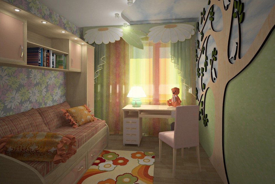 Детская комната для девочки с балконом