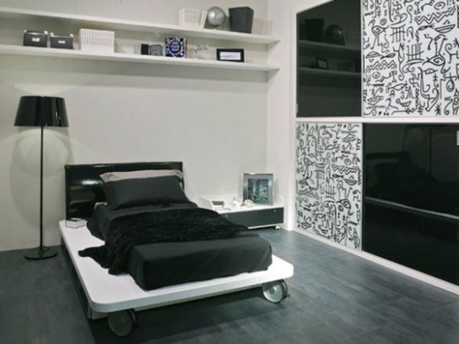 Черно-белая мебель в комнату подростка