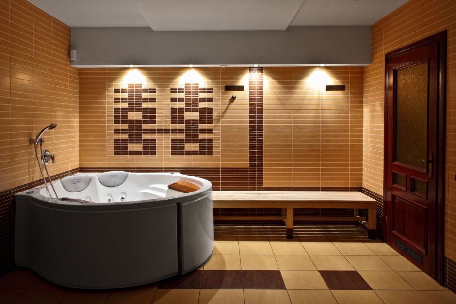 Ванная комната с сауной и джакузи