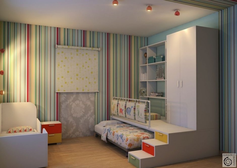 Детская комната для двоих разнополых 9 кв м