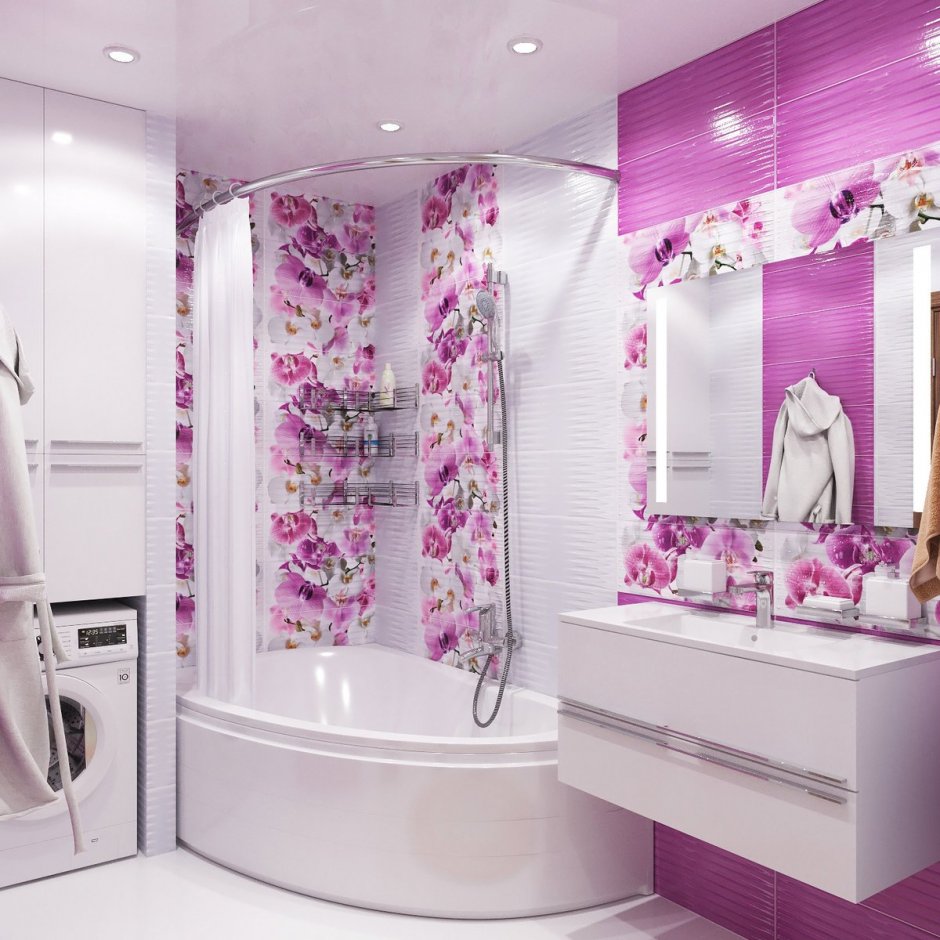 Ванная в цветочном стиле
