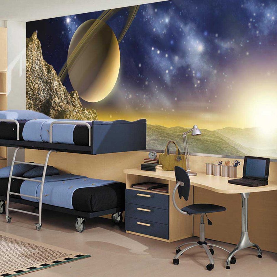 Комната для подростка мальчика космос