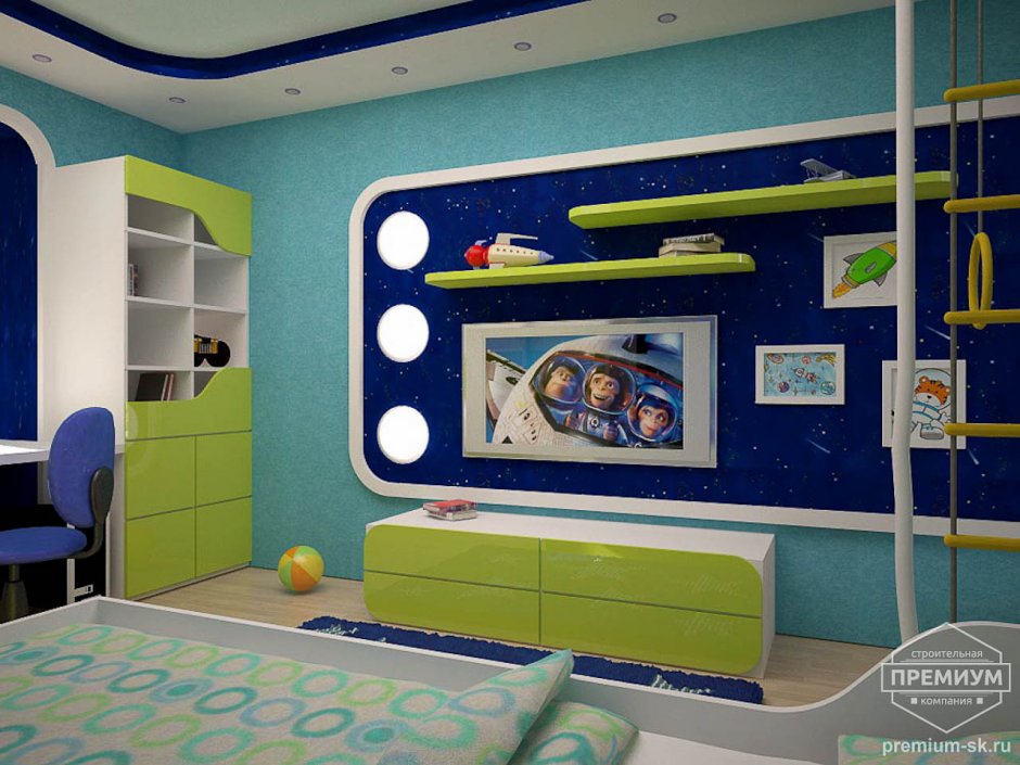 Комната для мальчика в стиле космос (59 фото)