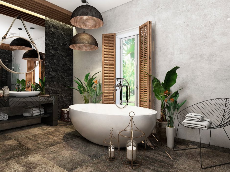 Ванная комната в стиле Бали