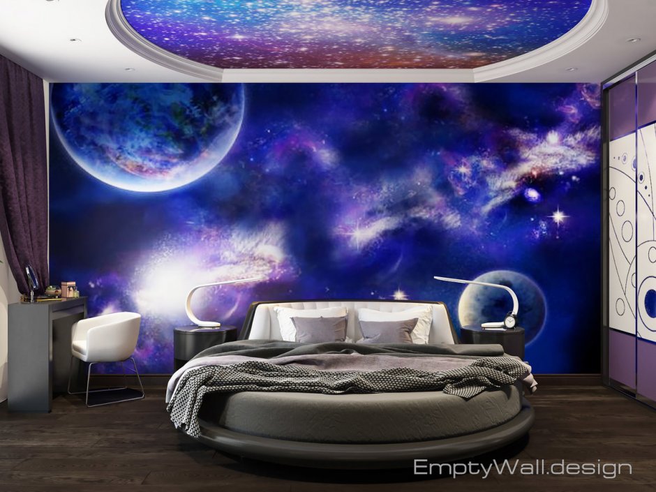 Спальная комната в стиле космос