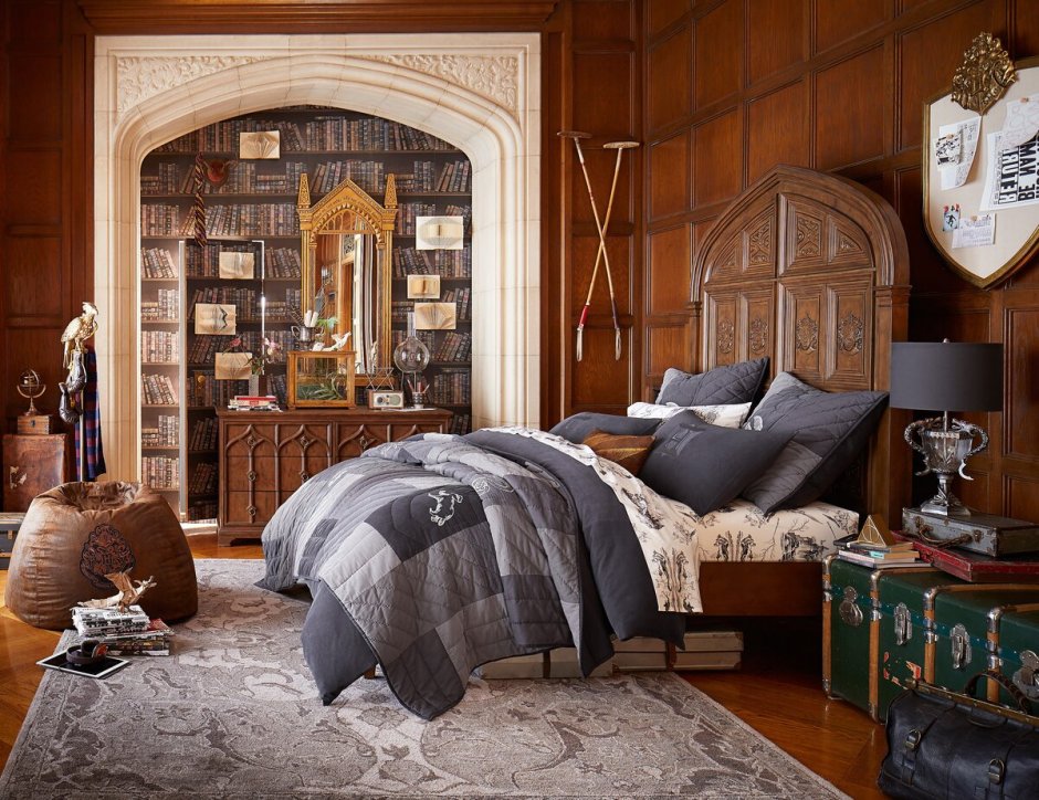 Спальня в стиле Гарри Поттера Слизерин