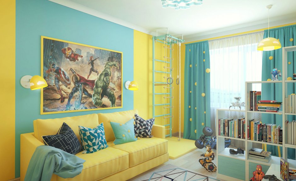 Детская комната в желтом цвете (58 фото)
