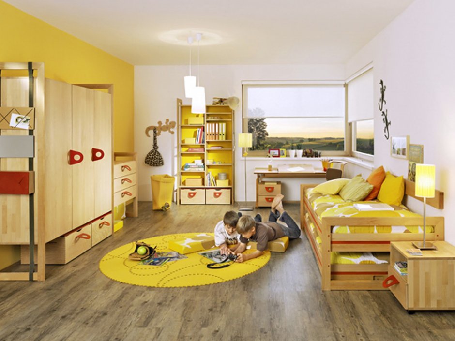 Желтый цвет в детской комнате