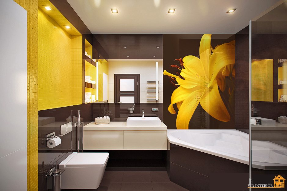 Ванная комната в желтых тонах