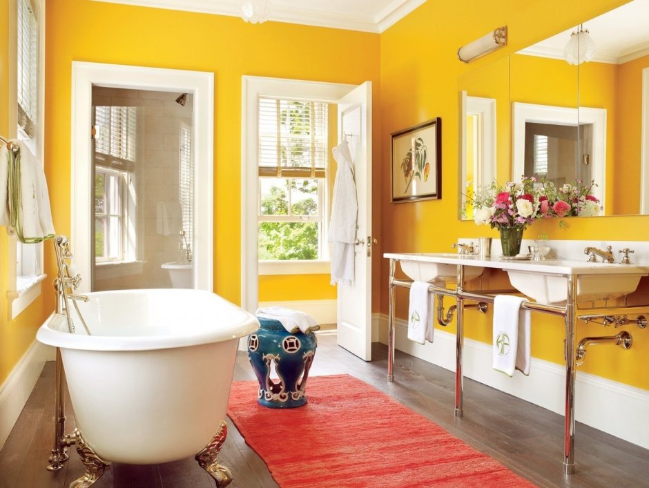Ванная комната в желтом цвете (60 фото)