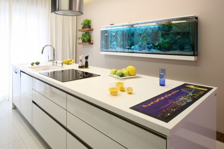 Кухонный гарнитур с аквариумом