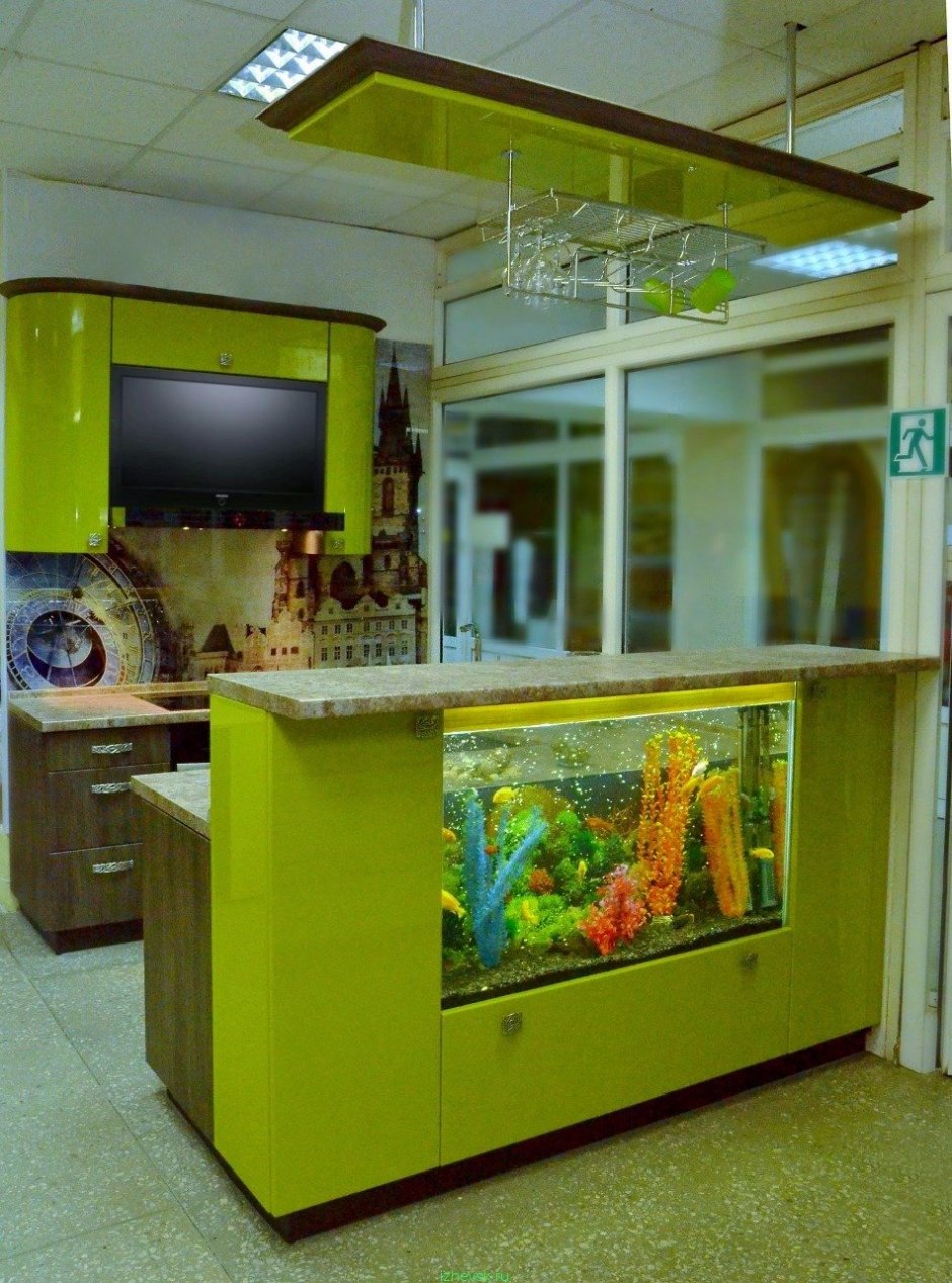Кухонный гарнитур с аквариумом