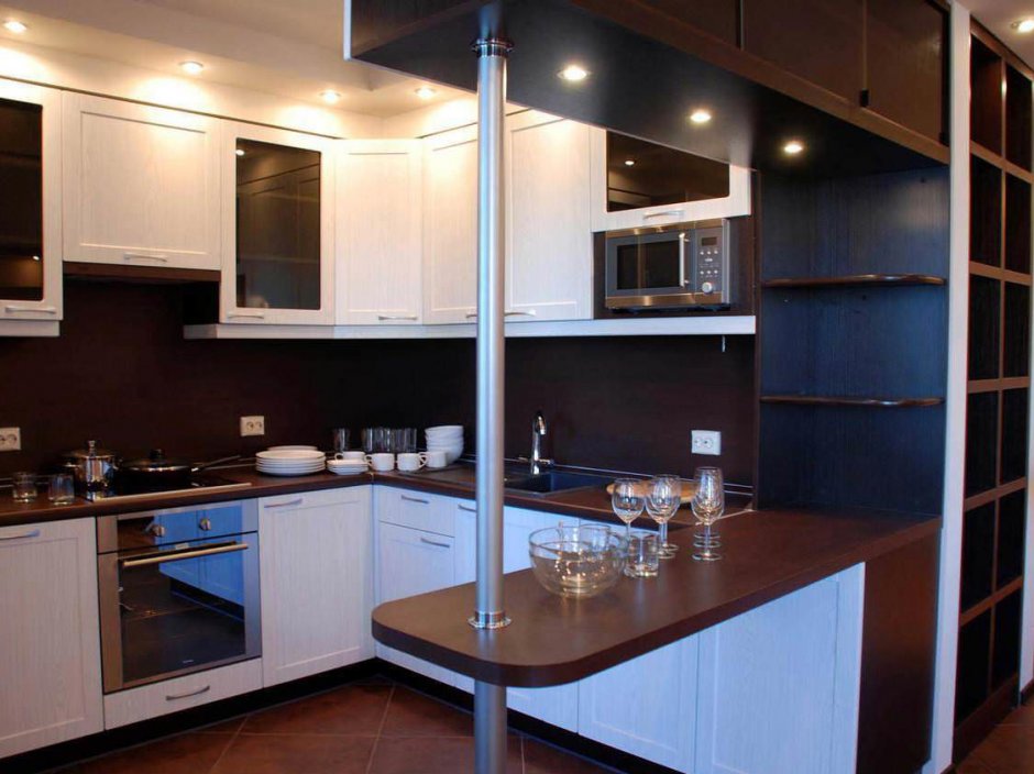Дизайн угловых кухонь с баром (57 фото)