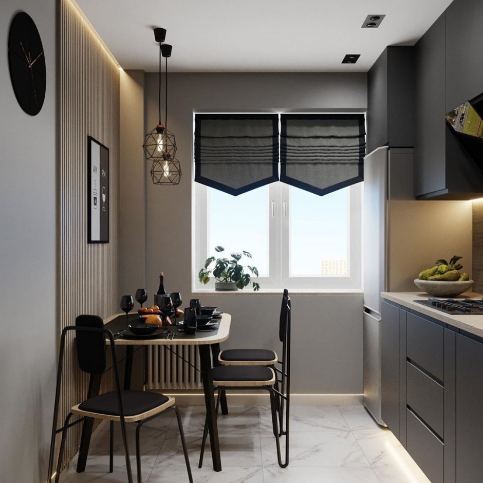 Современный дизайн кухонь малых площадей (58 фото)