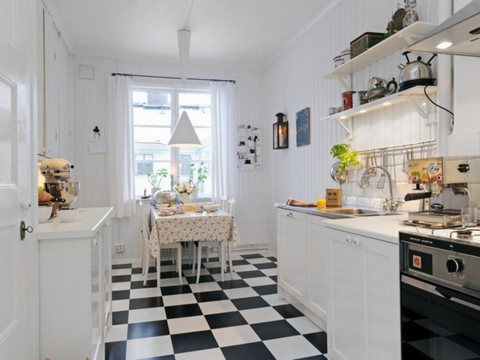 Плитка в скандинавском стиле для кухни на пол