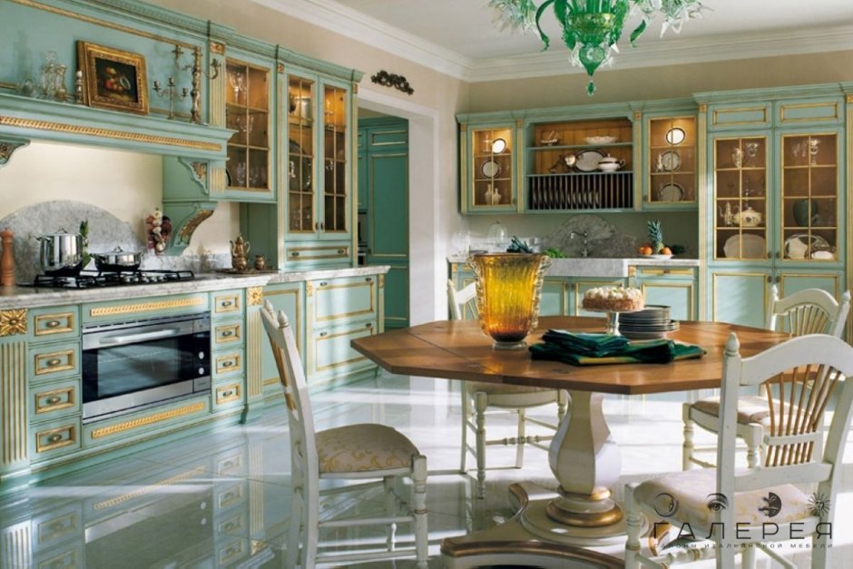 Венецианский стиль в интерьере кухни