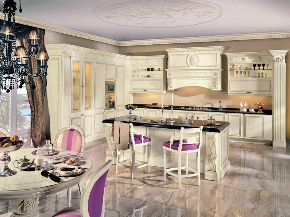 Венецианский стиль в интерьере кухни