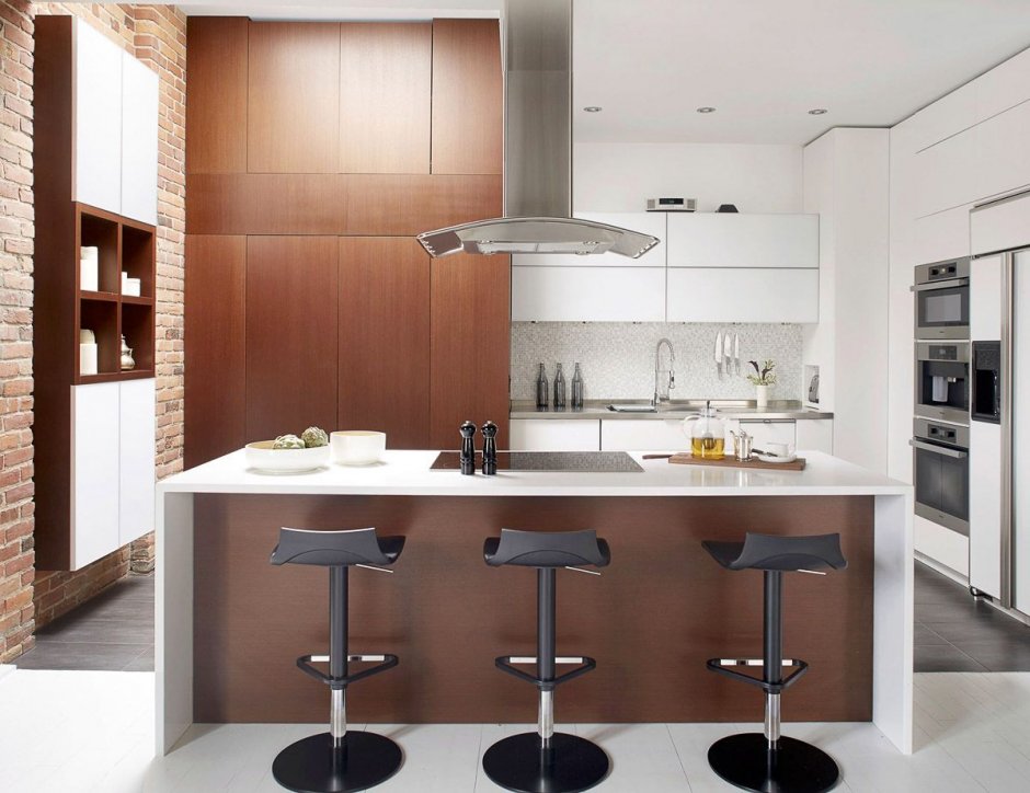 Кухня в студии в мужском стиле