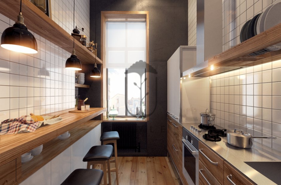 Маленькая кухня в стиле лофт