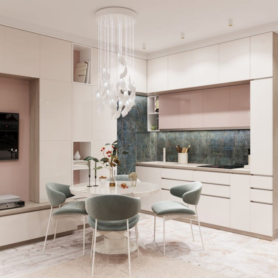Кухня в пастельных тонах