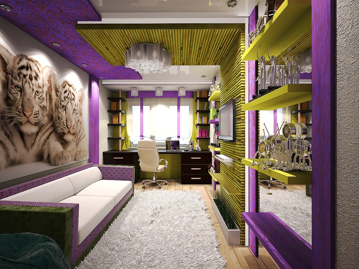 Фиолетовые комнаты подростков