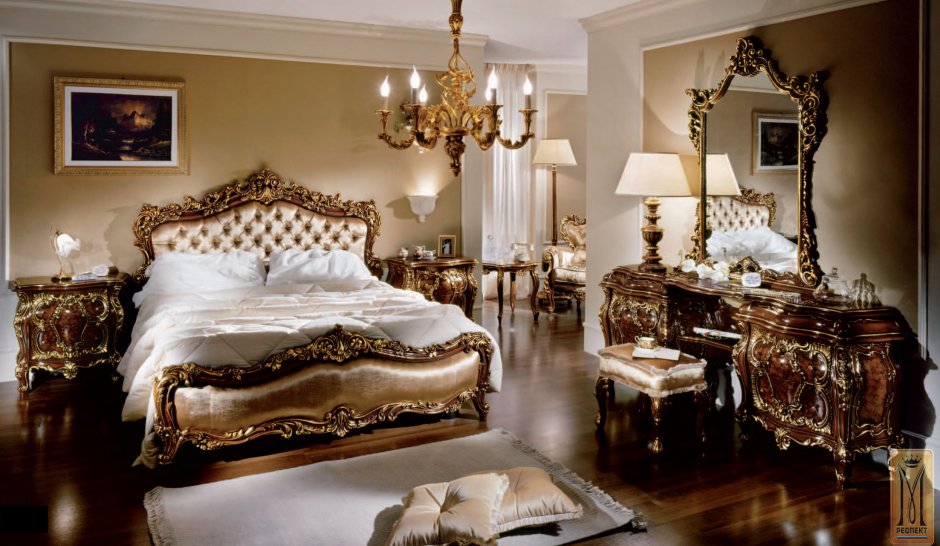 Красивые спальни в стиле Барокко
