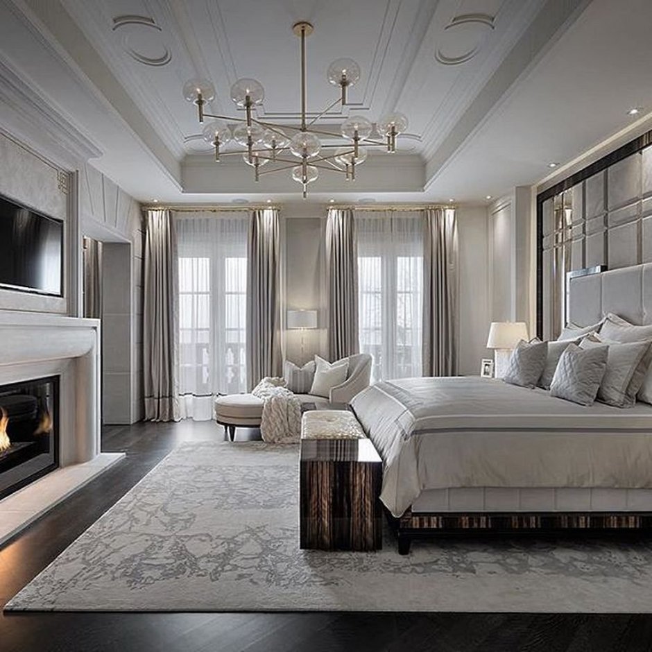 Хозяйская большая спальня стиле современной классики