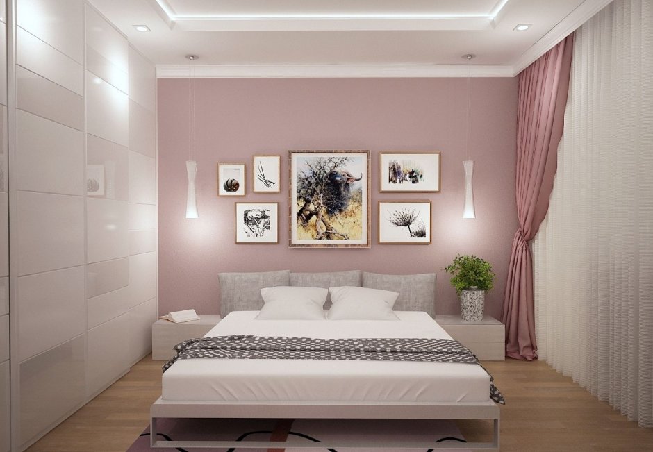 Обои для спальни комбинированные пастельных тонах 2020 дизайн