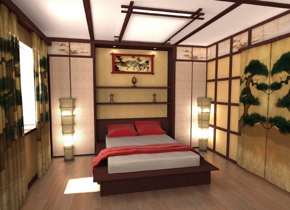 Картина в японском стиле в спальню