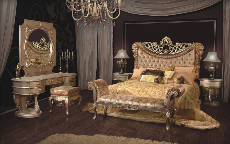 Спальни в стиле Барокко темные