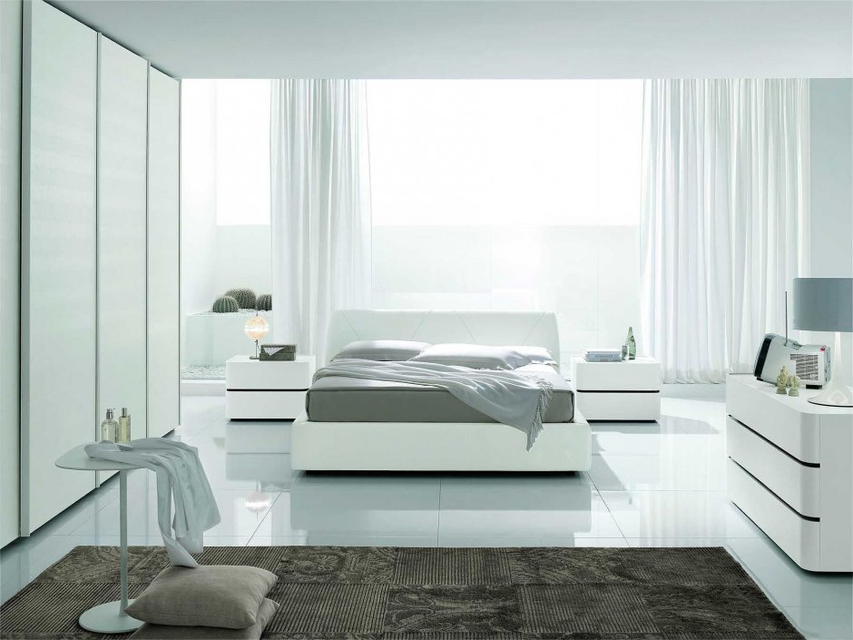 Белая спальня в стиле Модерн