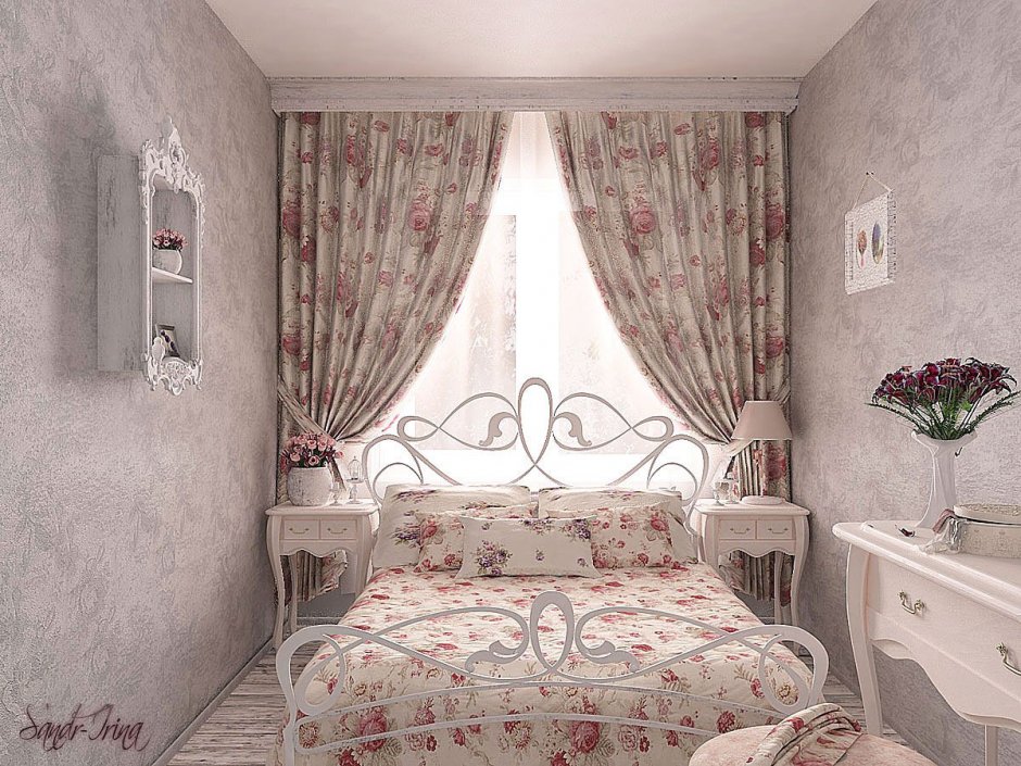 Прованские шторы в спальню