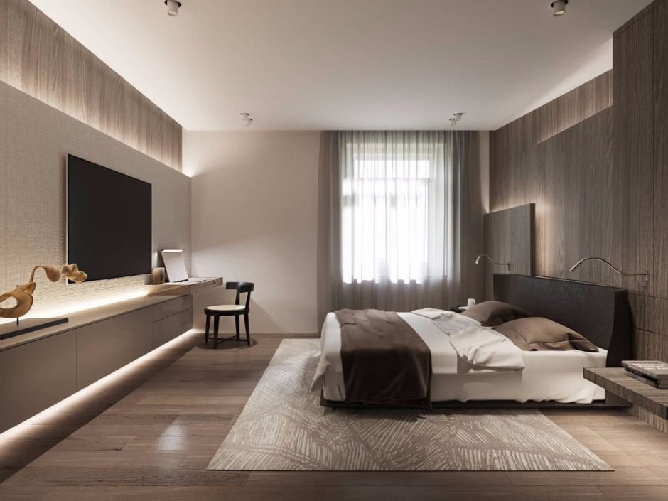 Спальня в современном минималистичном стиле