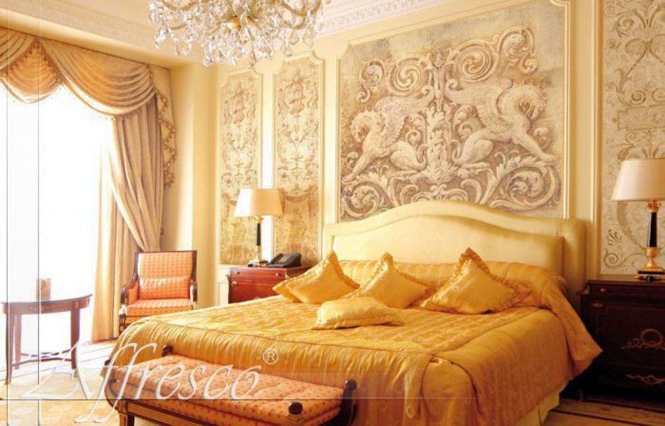 Фрески для спальни в классическом стиле