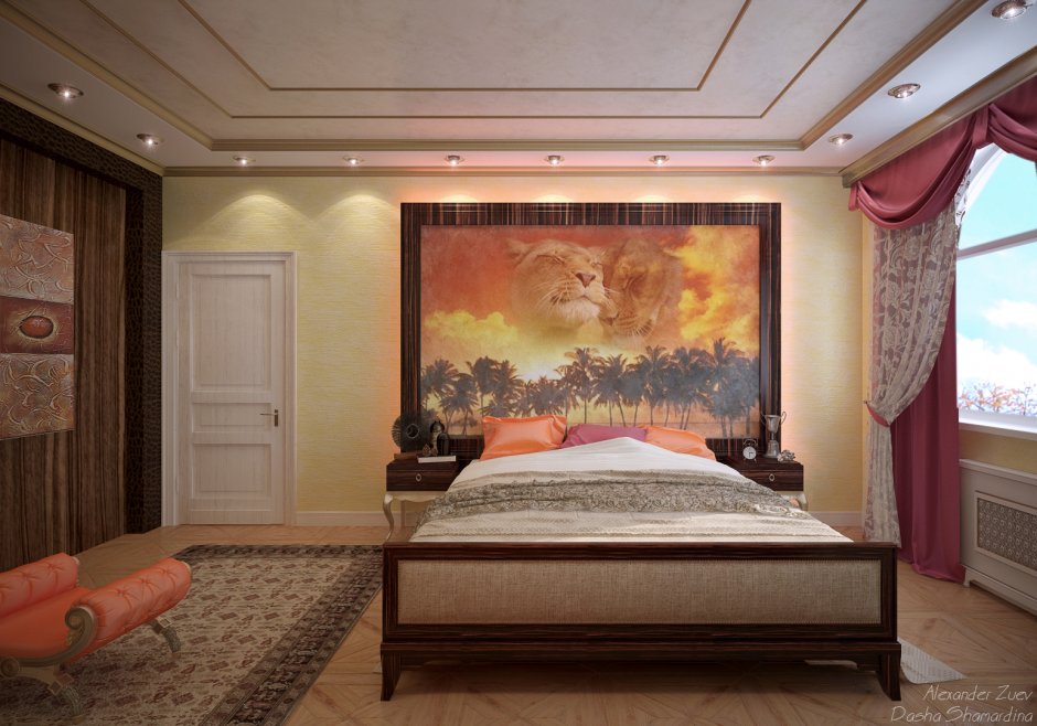 Панно на стену в спальню в классическом стиле