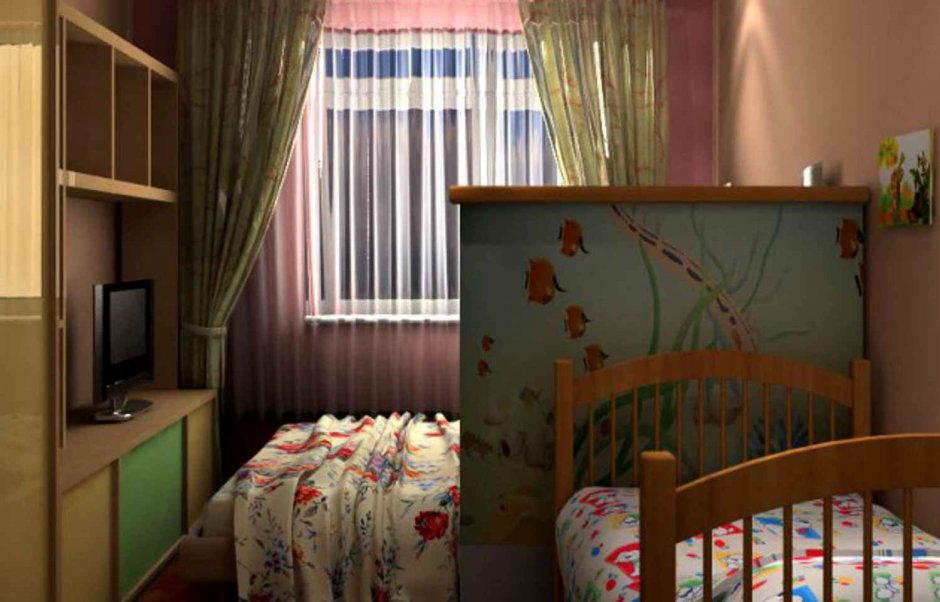 Спальня для родителей и ребенка в одной комнате