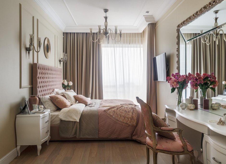 Уютная спальня в стиле современной классике