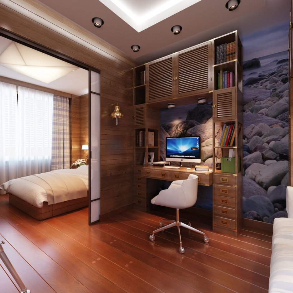 Спальня-кабинет в одной комнате