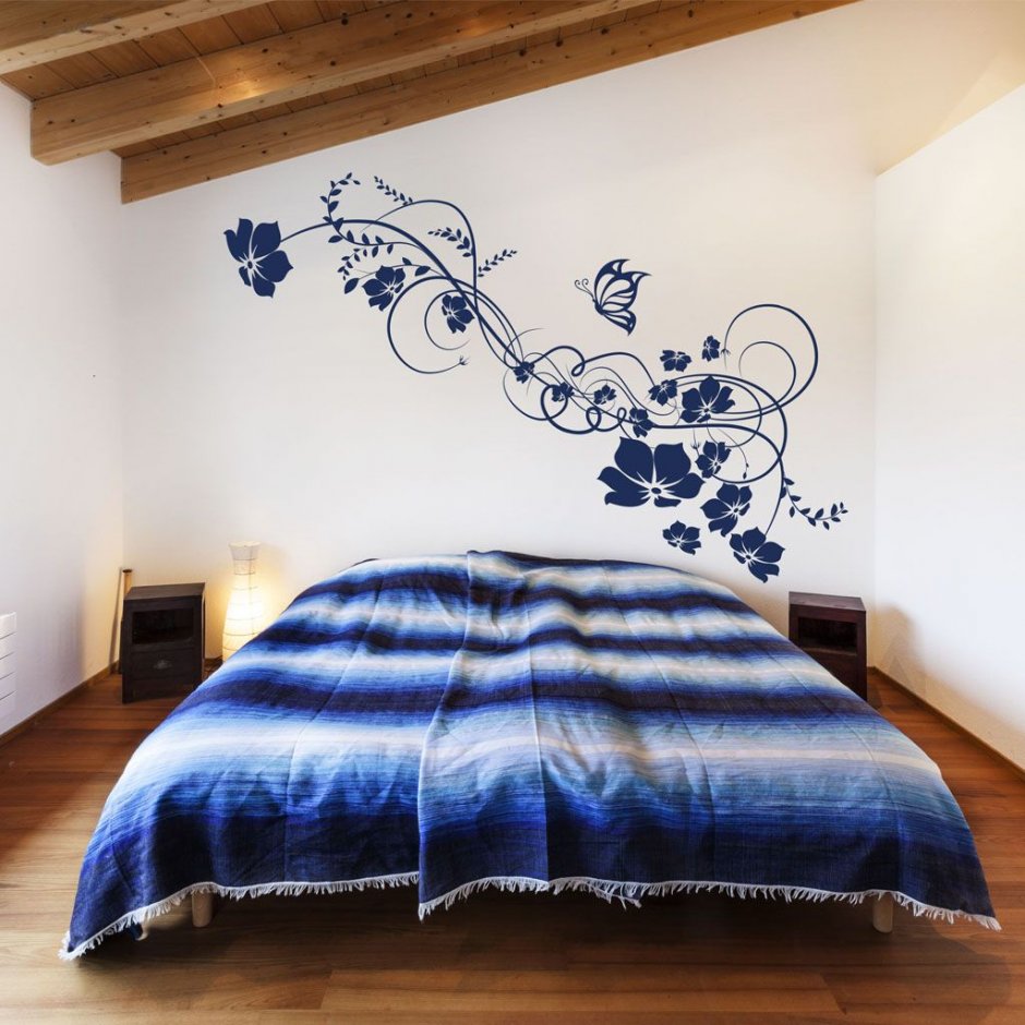 Трафаретный рисунок для спальни
