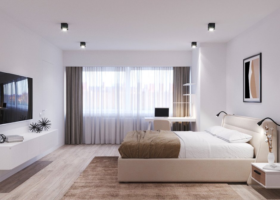 Спальня в стиле Минимализм современном дизайне 16 кв