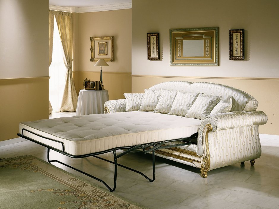 Белый диван раскладной для спальни