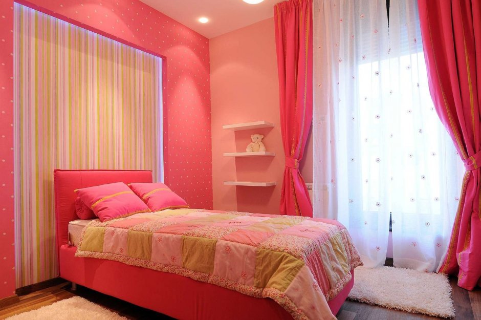 Комнаты в современном стиле в розовых тонах