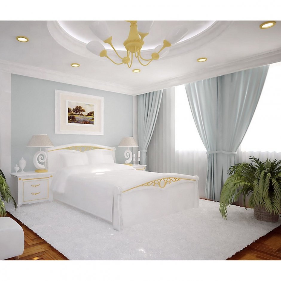 Белая спальня дизайн интерьера