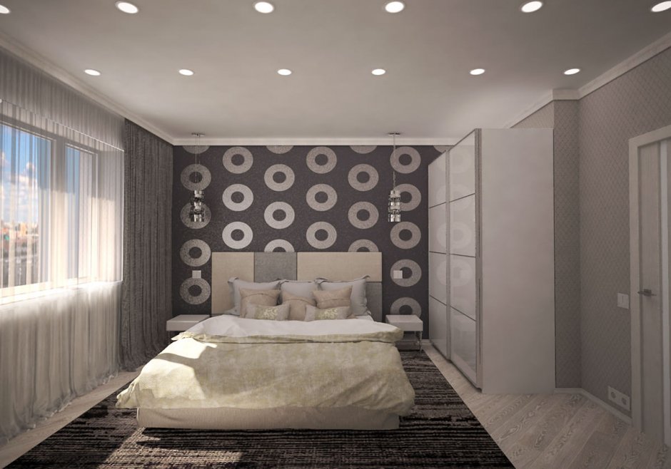 Современная спальня в панельном доме дизайн
