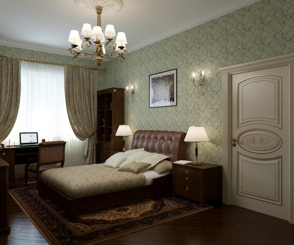 Спальня для мужчины в классическом стиле