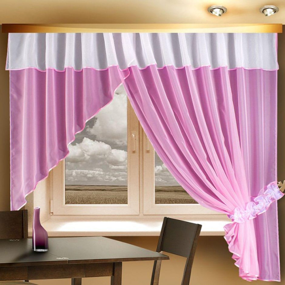 Интерьер кухни в розовых тонах