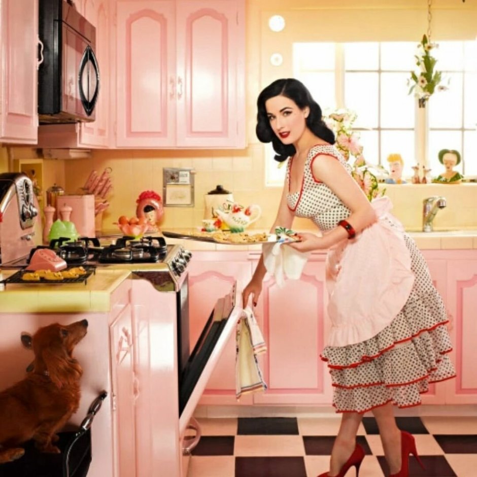 Домохозяйка на кухне (32 фото)