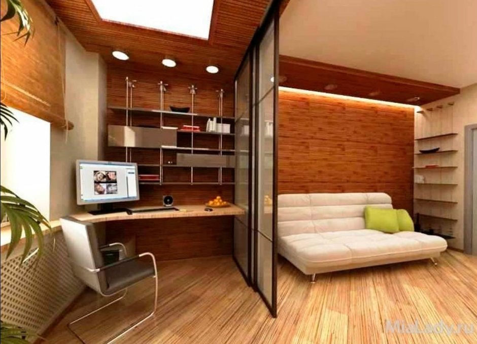 Спальня-кабинет в одной комнате