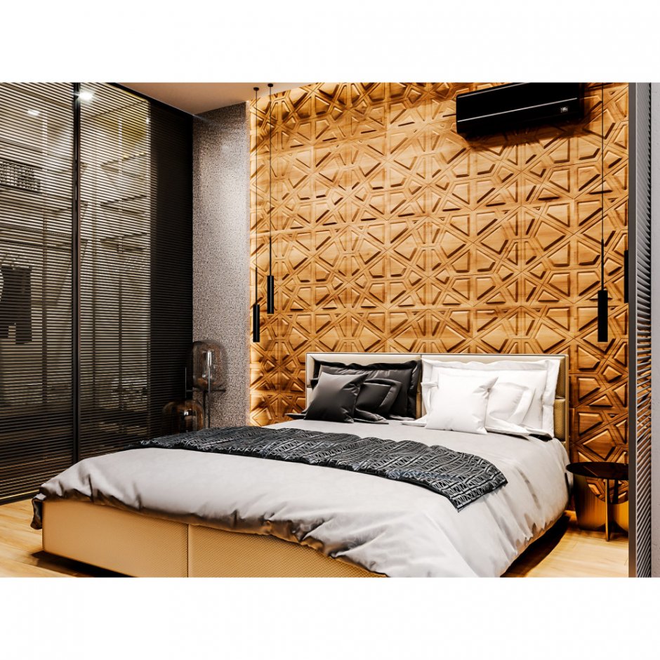 Стеновые панели для спальни из дерева